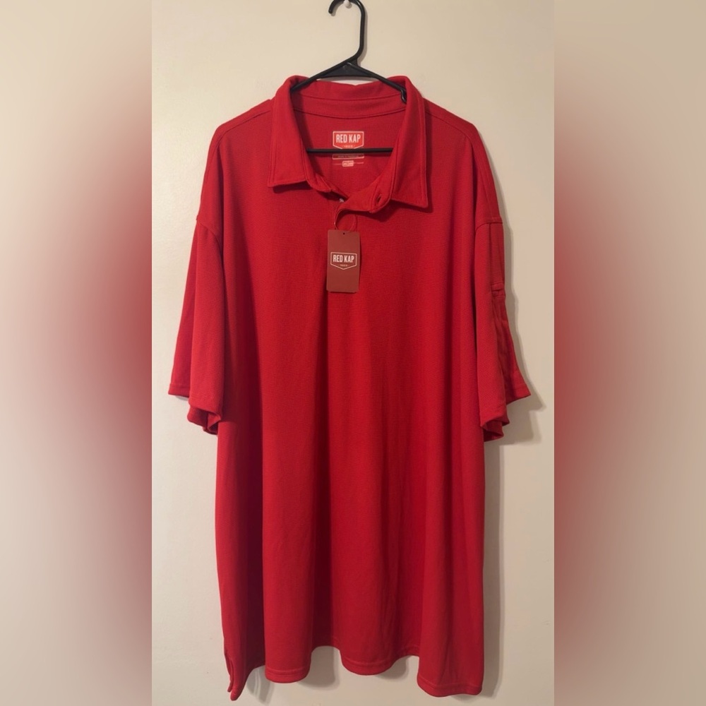 Red Kap Men’s 4XL Short Sleeve Red Polo Performance Knit Flex Series Pro NWT